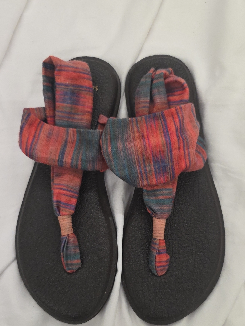 Sanuk Multicolor Striped Sling Yoga Mat Sandals Women’s Size 9